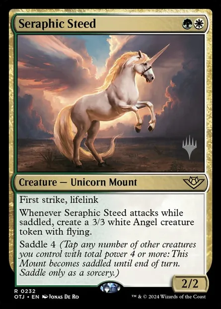 Seraphic Steed, Magic card POTJ 232p — Outlaws of Thunder Junction Promos set