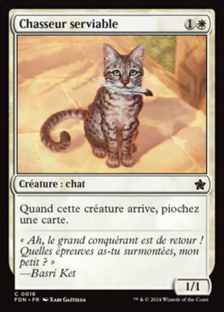 Chasseur serviable, carte Magic FDN 16 — extension Foundations