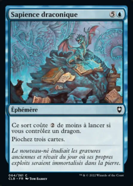 Sapience draconique, carte Magic CLB 64 — extension Commander Légendes : la bataille de la Porte de Baldur