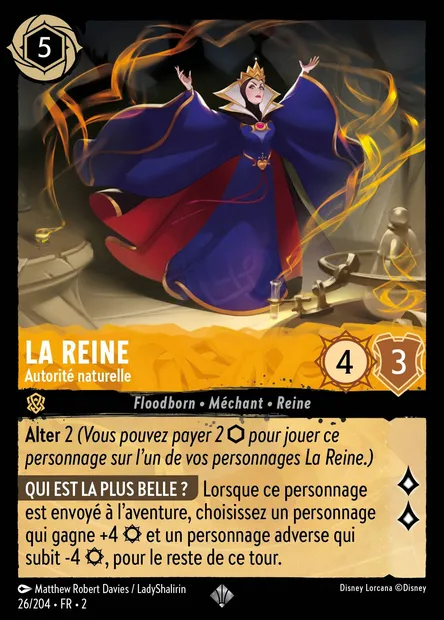 La Reine - Autorité naturelle, carte Disney Lorcana CH2-026 — extension L'Ascension des Floodborn
