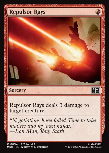 Repulsor Rays, Magic card MSC 854 — Marvel Super Heroes Commander set