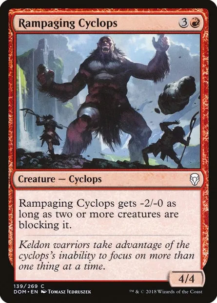 Rampaging Cyclops, Magic card DOM 139 — Dominaria set