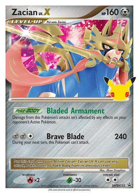 Zacian, Pokémon card SWSH 135 — SWSH Black Star Promos set