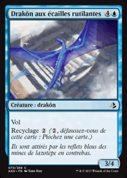 Drakôn aux écailles rutilantes, carte Magic AKH 70 — extension Amonkhet