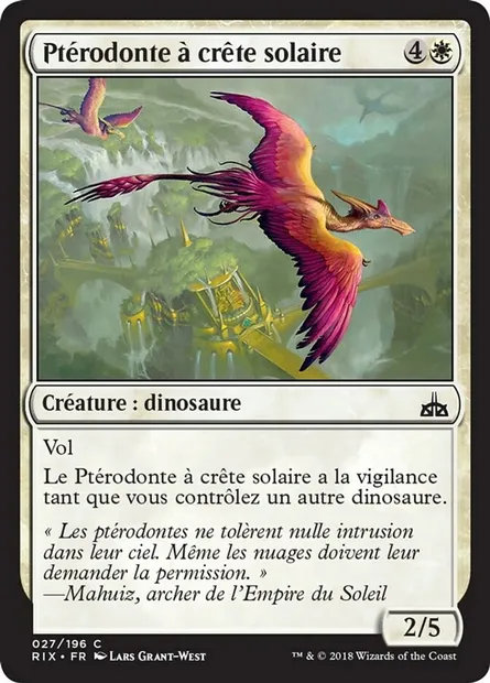 Ptérodonte à crête solaire, carte Magic RIX 27 — extension Les combattants d'Ixalan