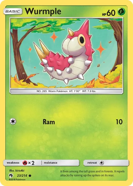 Wurmple, Pokémon card LOT 23 — Lost Thunder set