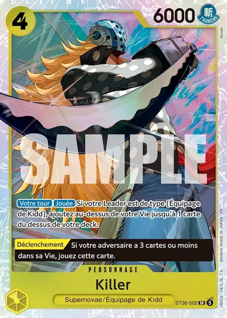 Killer, carte One Piece ST36-002 — extension JAUNE Eustass "Captain" Kidd