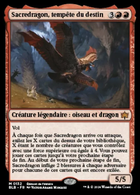 Sacredragon, tempête du destin, carte Magic BLB 132 — extension Bloomburrow