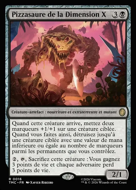 Pizzasaure de la Dimension X, carte Magic TMC 16 — extension Teenage Mutant Ninja Turtles Eternal