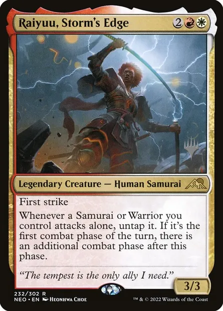 Raiyuu, tranchant de la tempête, carte Magic PNEO 232p — extension Kamigawa: Neon Dynasty Promos