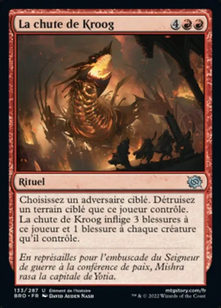 La chute de Kroog, carte Magic BRO 133 — extension La Guerre Fratricide