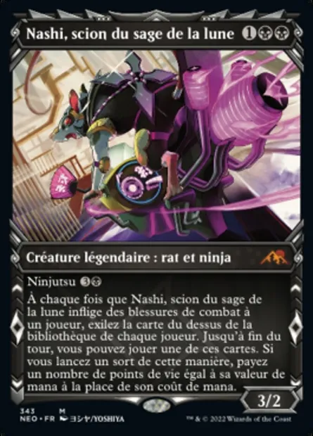 Nashi, scion du sage de la lune, carte Magic NEO 343 — extension Kamigawa: La Dynastie Néon