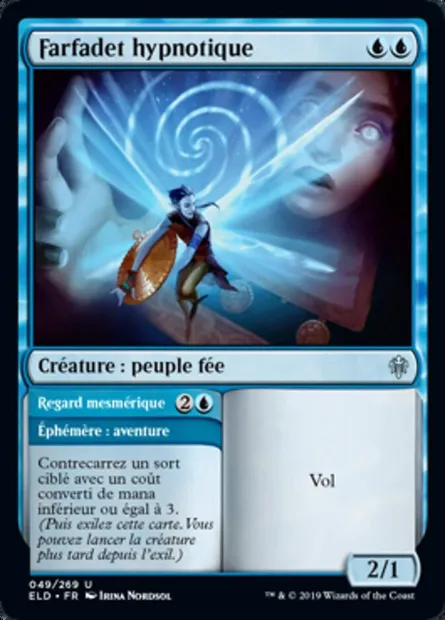 Farfadet hypnotique // Regard mesmérique, carte Magic ELD 49 — extension Throne of Eldraine