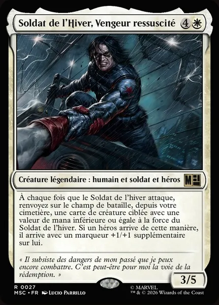 Soldat de l'Hiver, Vengeur ressuscité, carte Magic MSC 27 — extension Marvel Super Heroes Commander
