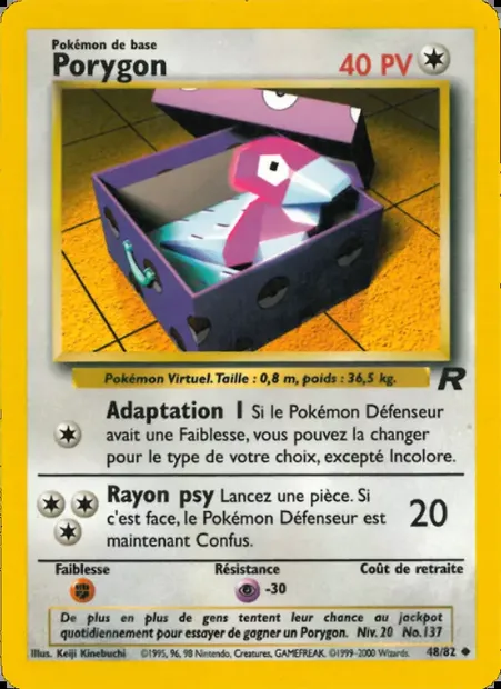 Porygon, carte Pokémon TR 48 — extension Team Rocket