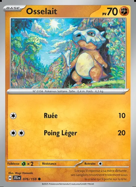 Osselait, carte Pokémon JTG 076 — extension Aventures Ensemble