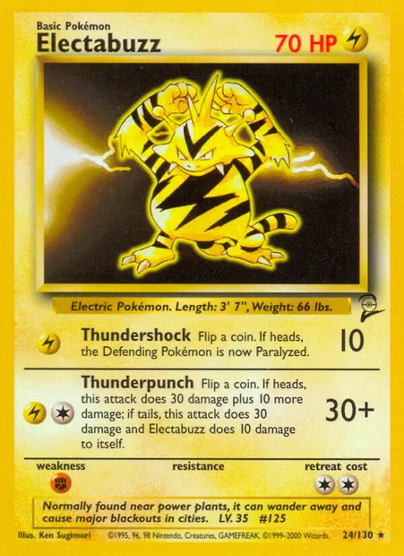 Electabuzz, Pokémon card B2 24 — Base Set 2 set