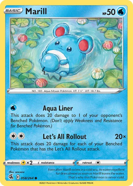 Marill, Pokémon card FST 58 — Fusion Strike set