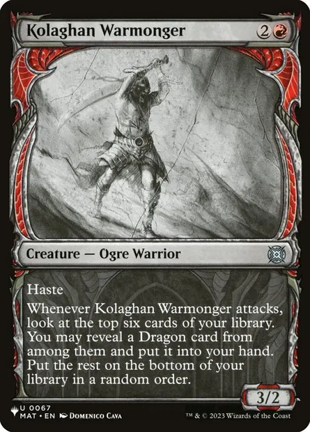 Kolaghan Warmonger, Magic card PLST MAT-67 — The List set
