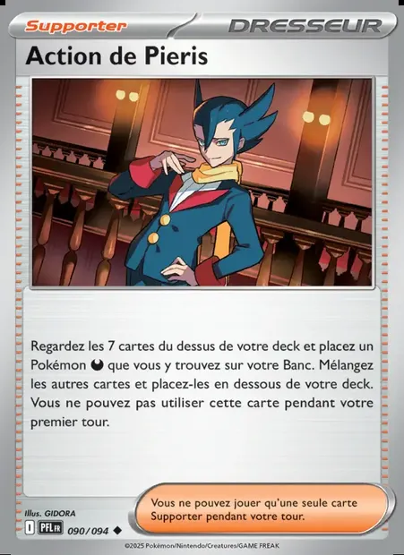 Action de Pieris, carte Pokémon PFL 090 — extension Flammes Fantasmagoriques