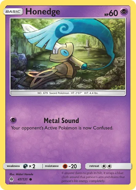 Honedge, Pokémon card FLI 47 — Forbidden Light set