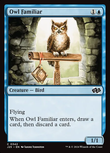 Owl Familiar, Magic card J25 342 — Foundations Jumpstart set