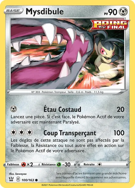Mysdibule, carte Pokémon BST 100 — extension Styles de combat