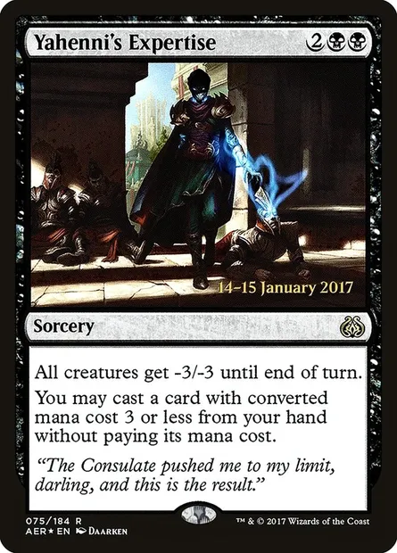 Expertise de Yahenni, carte Magic PAER 75s — extension Aether Revolt Promos