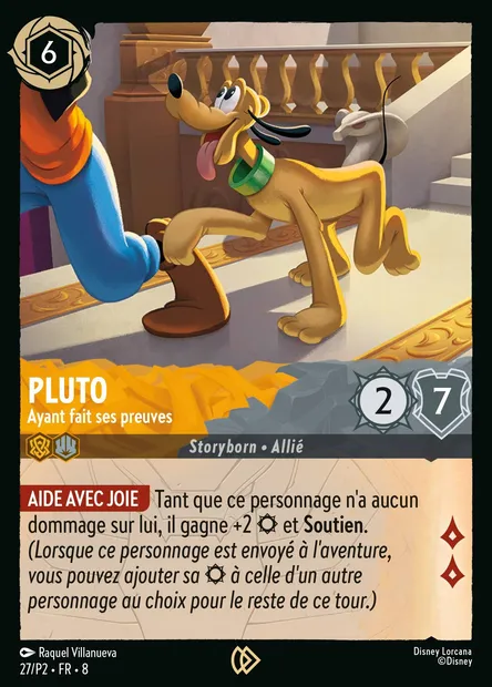 Pluto - Ayant fait ses preuves, carte Disney Lorcana P2-027 — extension P2