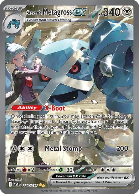 Steven's Metagross ex, Pokémon card ASC 289 — Ascended Heroes set