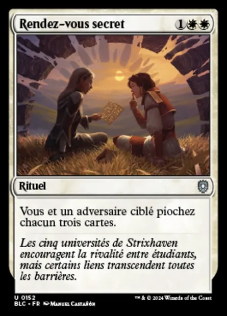 Rendez-vous secret, carte Magic BLC 152 — extension Bloomburrow Commander