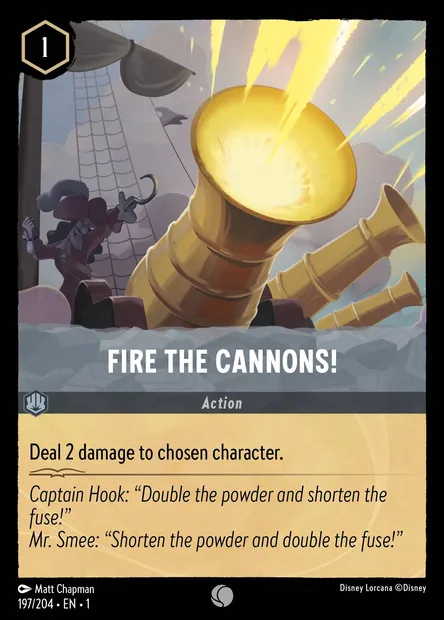 Fire the Cannons!, Disney Lorcana card CH1-197 — The First Chapter set