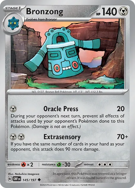 Bronzong, Pokémon card OBF 145 — Obsidian Flames set