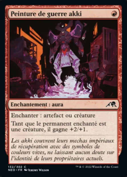 Peinture de guerre akki, carte Magic NEO 132 — extension Kamigawa: La Dynastie Néon