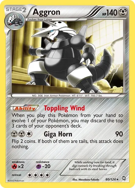 Aggron, Pokémon card DRX 80 — Dragons Exalted set