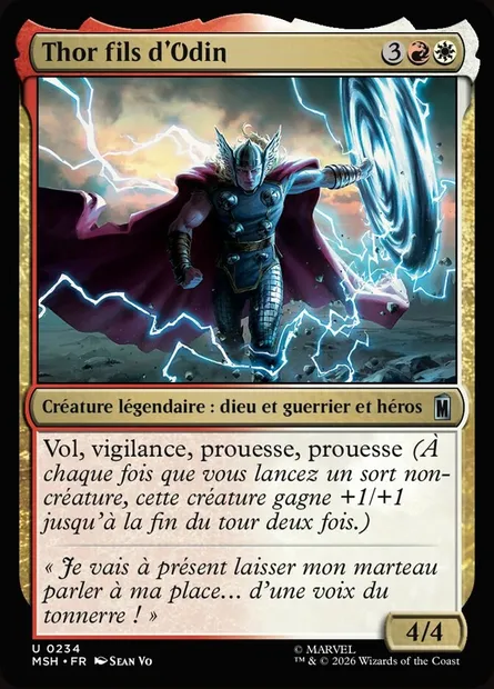 Thor fils d'Odin, carte Magic MSH 234 — extension Marvel Super Heroes
