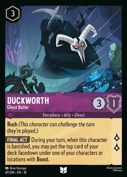 Duckworth - Ghost Butler, Disney Lorcana card CH10-047 — Whispers in the Well set