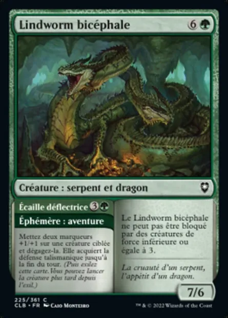 Lindworm bicéphale // Écaille déflectrice, carte Magic CLB 225 — extension Commander Légendes : la bataille de la Porte de Baldur