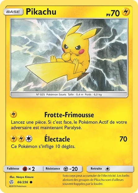 Pikachu, carte Pokémon CEC 66 — extension Éclipse Cosmique