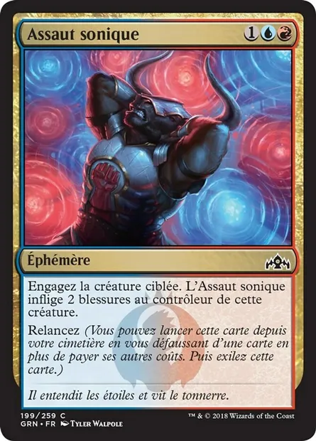 Assaut sonique, carte Magic GRN 199 — extension Les Guildes de Ravnica