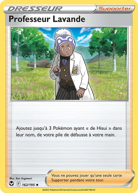 Professeur Lavande, carte Pokémon SIT 162 — extension Tempête Argentée