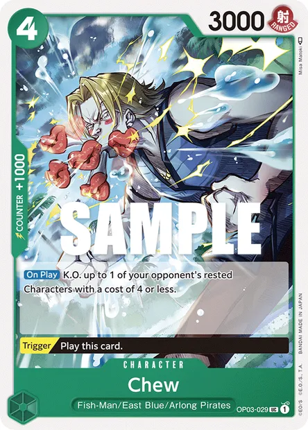 Chew, One Piece card OP03-029 — PILLARS OF STRENGTH set