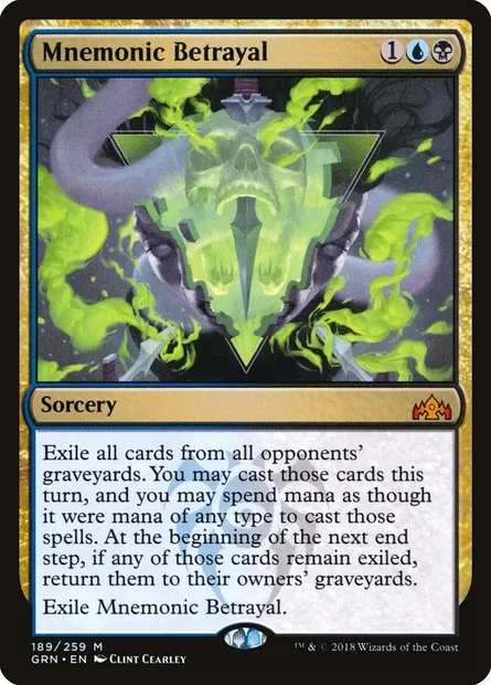 Mnemonic Betrayal, Magic card GRN 189 — Guilds of Ravnica set