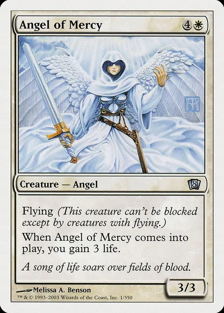 Ange de miséricorde, carte Magic 8ED 1 — extension Huitième Edition