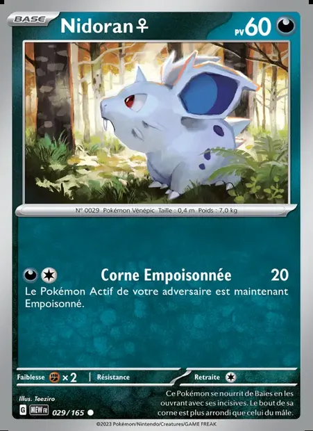Nidoran♀, carte Pokémon MEW 029 — extension 151