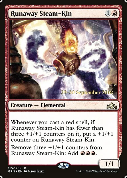 Runaway Steam-Kin, Magic card PGRN 115s — Guilds of Ravnica Promos set
