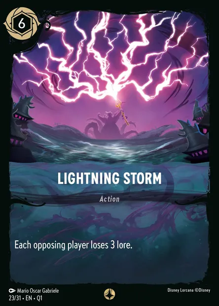 Lightning Storm, Disney Lorcana card Q1-023 — Illumineer's Quest: Deep Trouble set