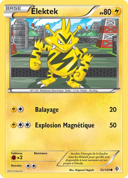 Élektek, carte Pokémon BCR 53 — extension Frontières Franchies