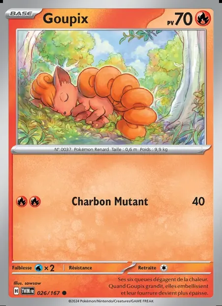 Goupix, carte Pokémon TWM 026 — extension Mascarade Crépusculaire
