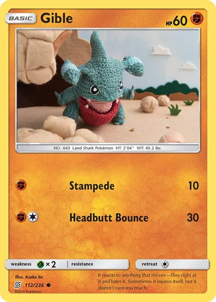Gible, Pokémon card UNM 112 — Unified Minds set